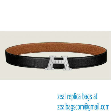 Hermes H Take Off belt buckle & Reversible leather strap 32 mm 08 2023